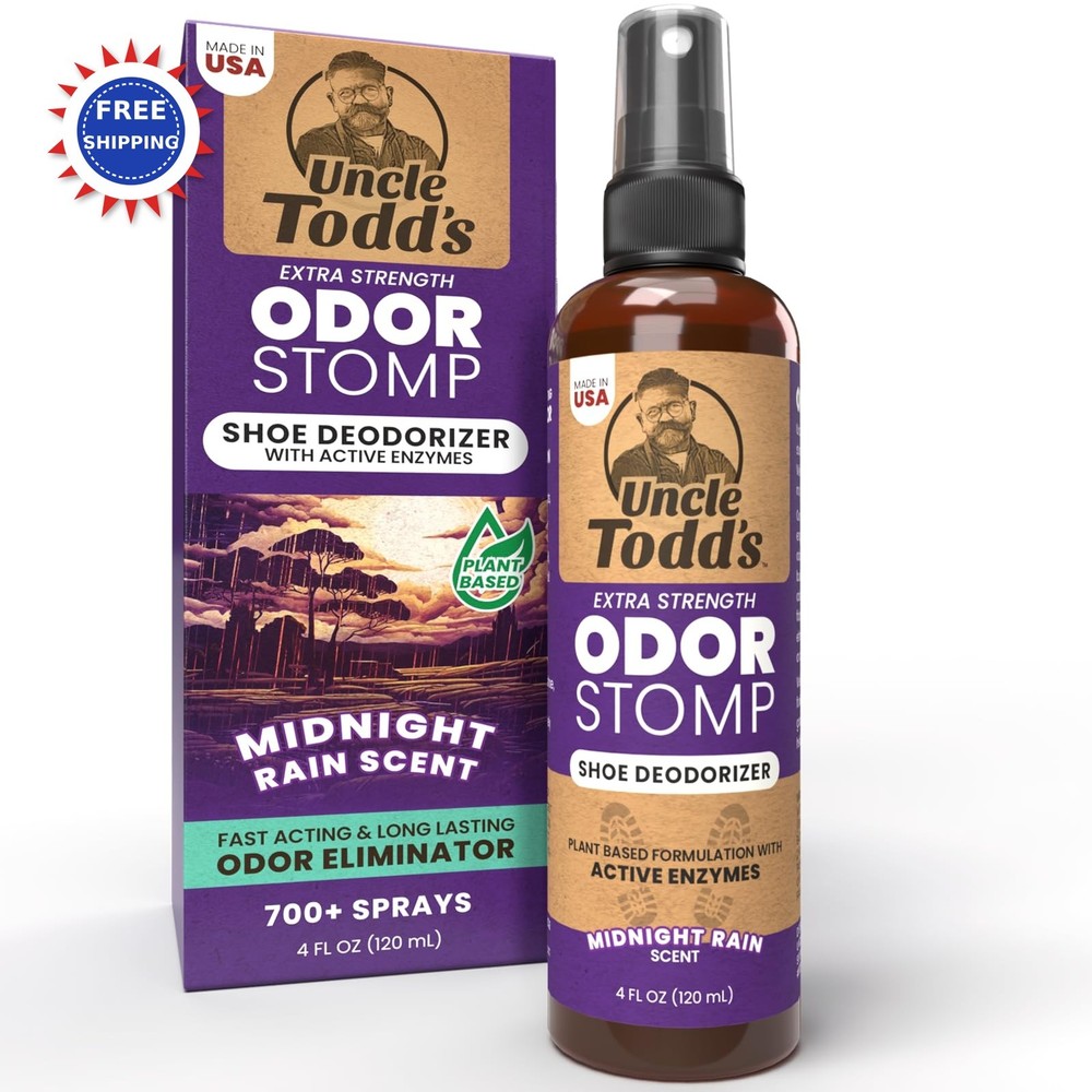 Shoe Deodorizer Spray Midnight Rain 4 Fl Oz Pack Uncle Todds Proven Powerful