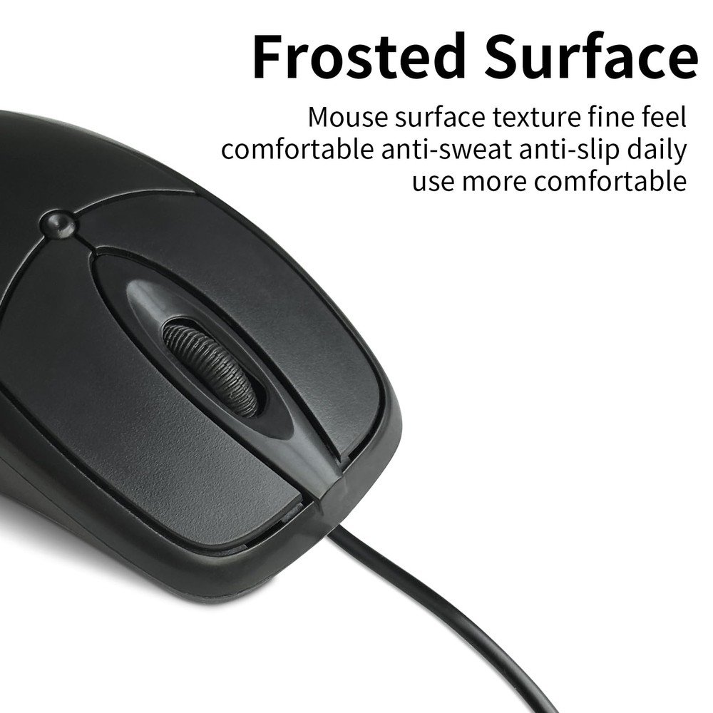 High-Performance Wired PS2 - 1000 DPI Resolution, Black, 5ft Cable, Includes ...