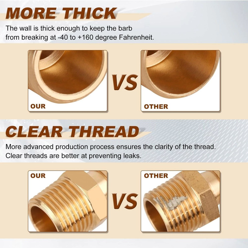 Fuel Line Adapter 5 x Adapter Brass Material /w Wide Application Scope 5pcs