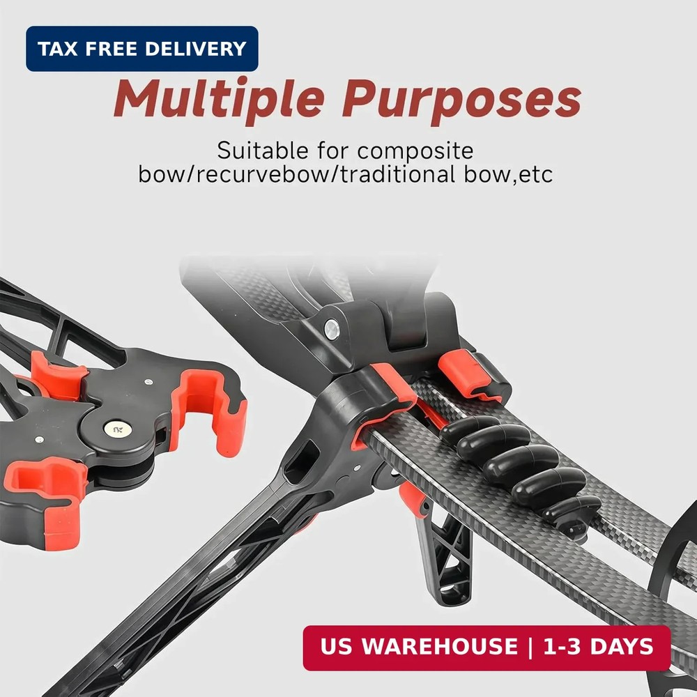 Archery Bow Stand, Rubber Foldable Compound Bow Holder, Ground - Supporting Bipo