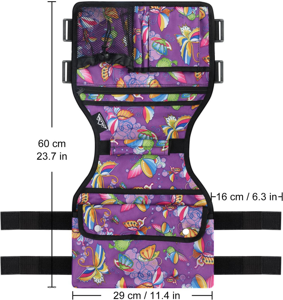 Walker Side Bag, Storage Pouch W/Cup Holder for Folding Walker, Waterproof Caddy