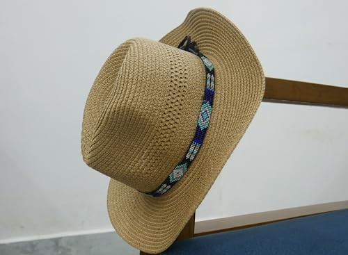 Handmade Beaded Hatband Native American Style Seed Bead Hatband Pattern-6