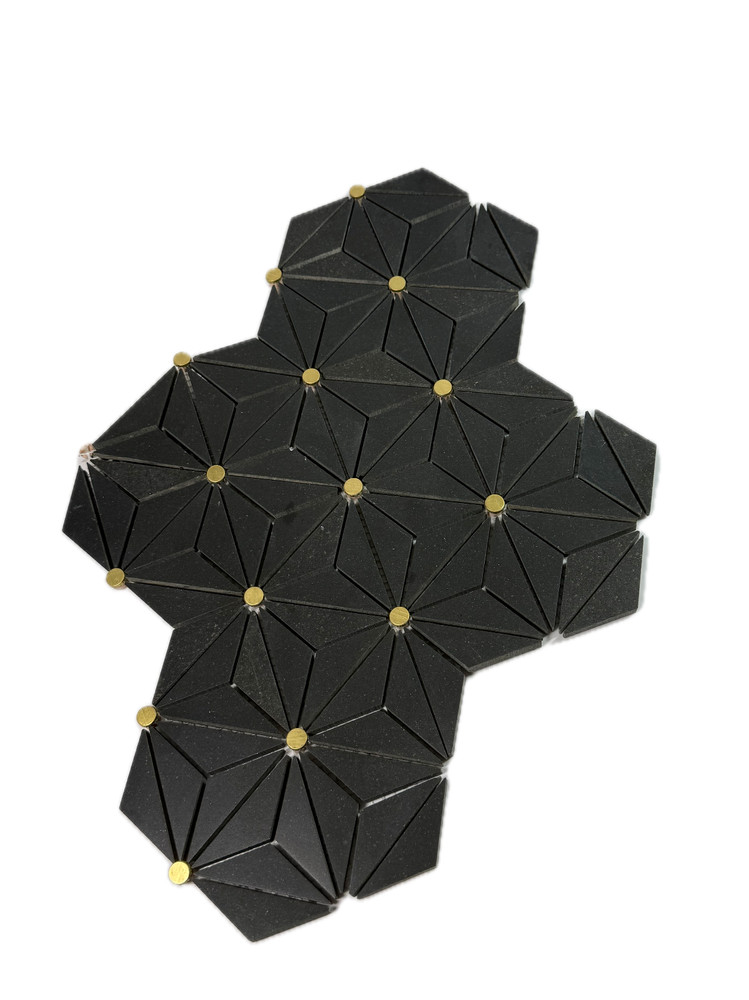 3D Wall Panel Tiles Black Geometric Basalt Nova Noir Set Modular