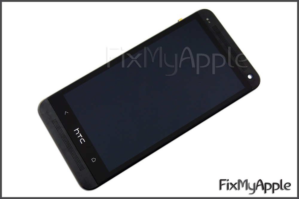 HTC One M7 Black OEM LCD Glass Touch Screen Digitizer Frame Assembly Replacement