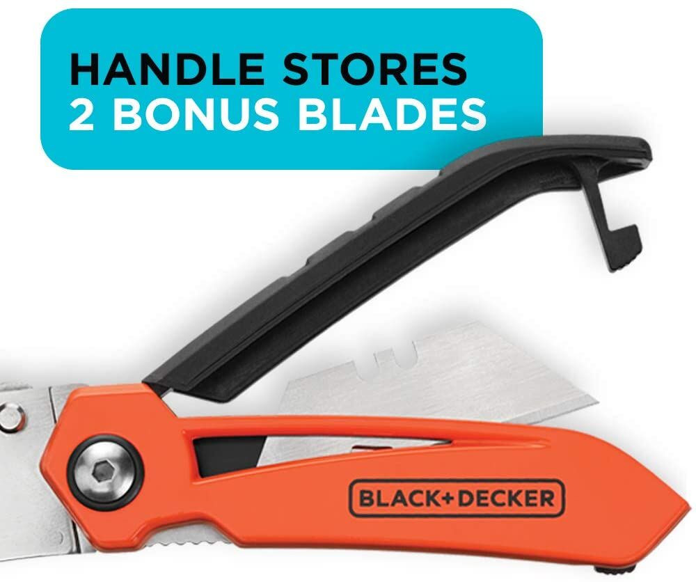 BLACK+DECKER Utility Knife With Blade Storage - BDHT10002