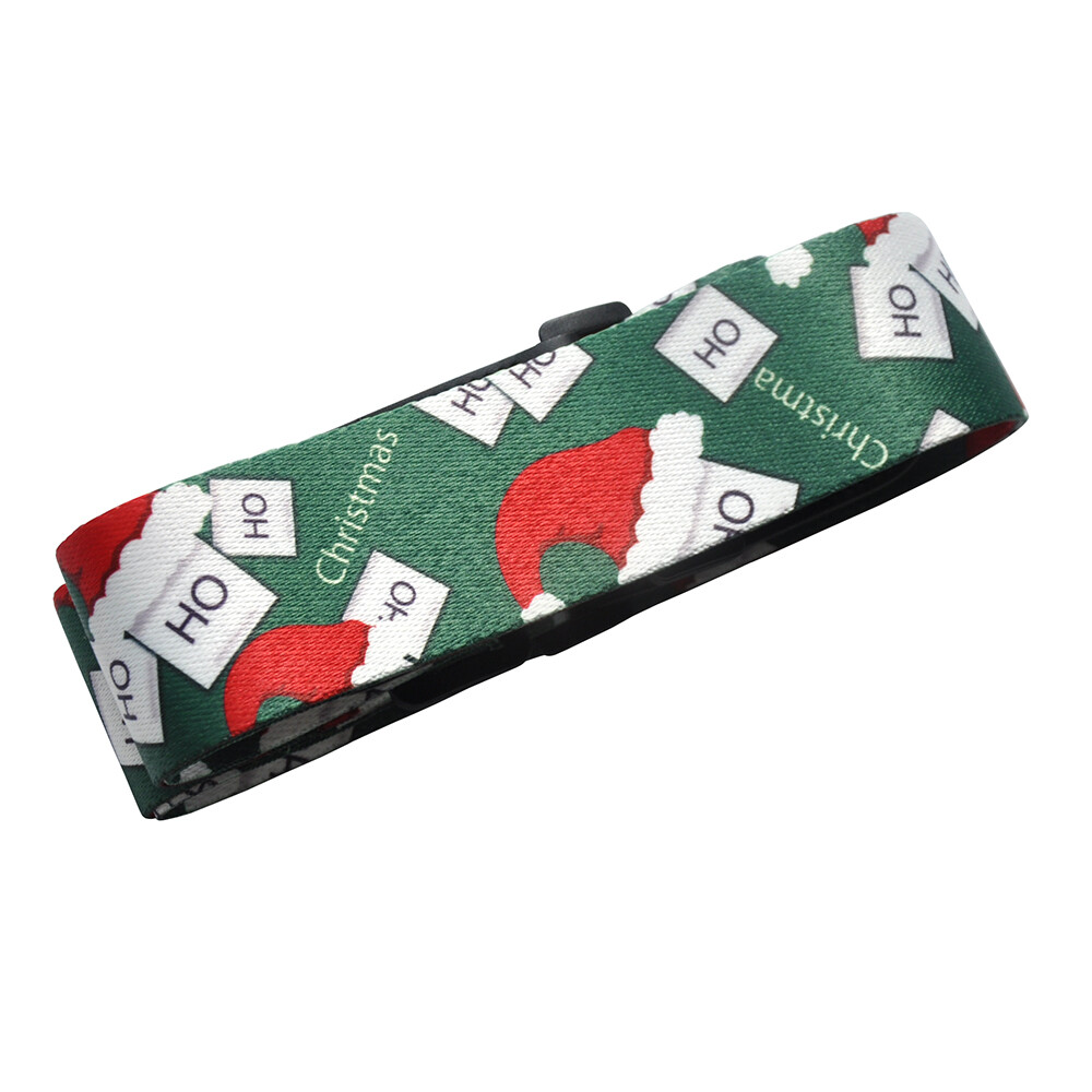 Christmas Pattern Guitar Strap Polyester Woven Leather Head 2'' wide