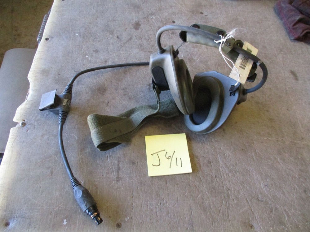 NOS VIC-3 Intercom Headset H-366, Missing MIC, for Military Intercom System