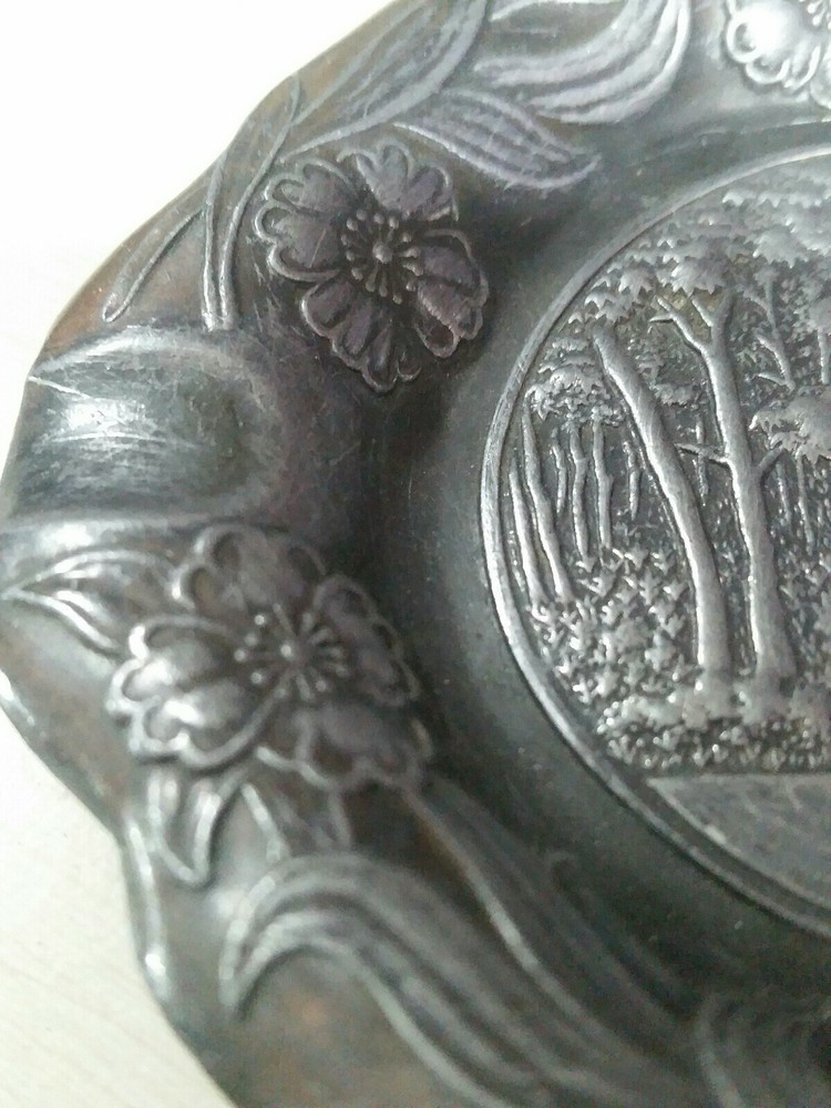 Ashtray-GNCO-marked SNK 850- Silverplate-River scene
