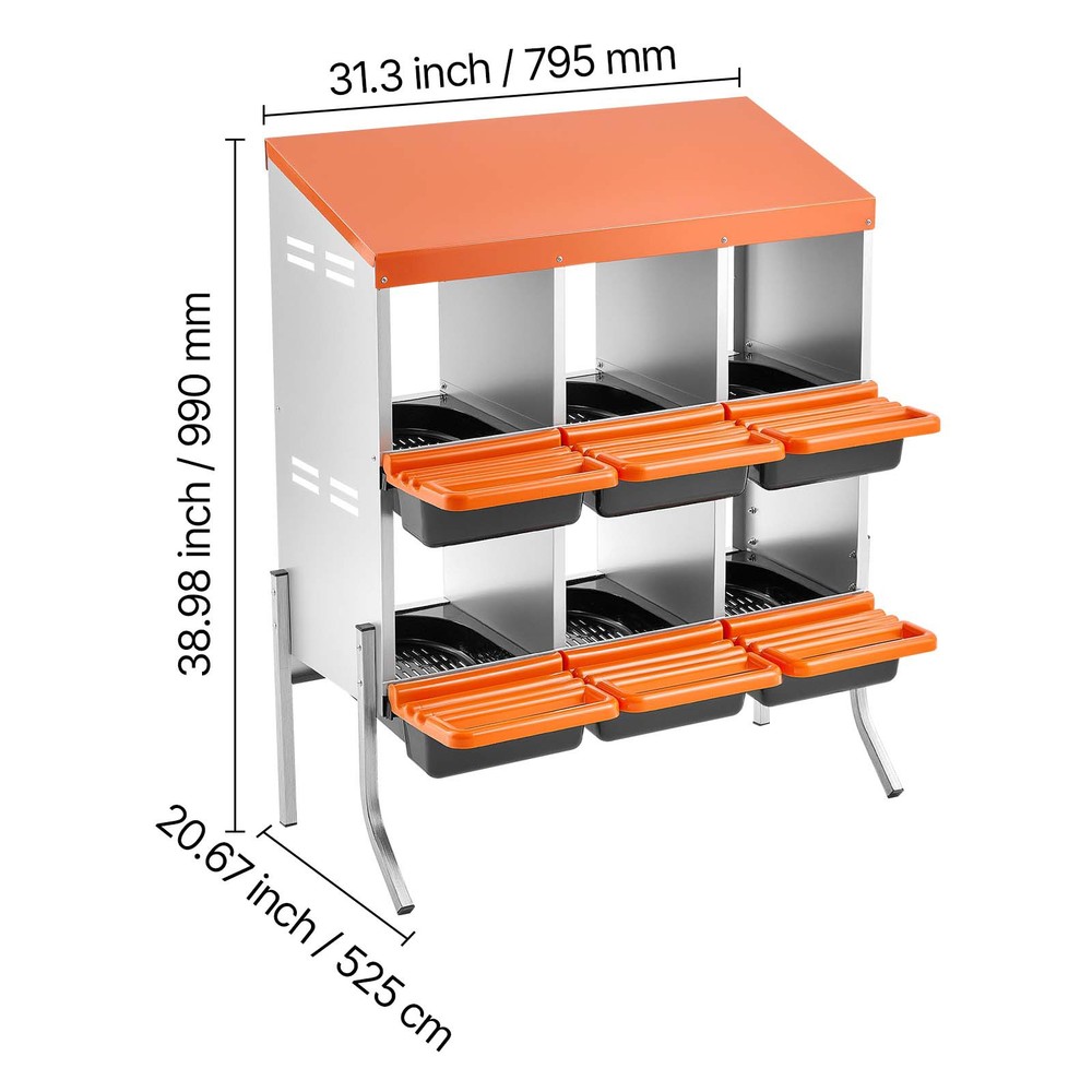 Uimoso 6-Compartment Chicken Nesting Boxes for Egg Laying