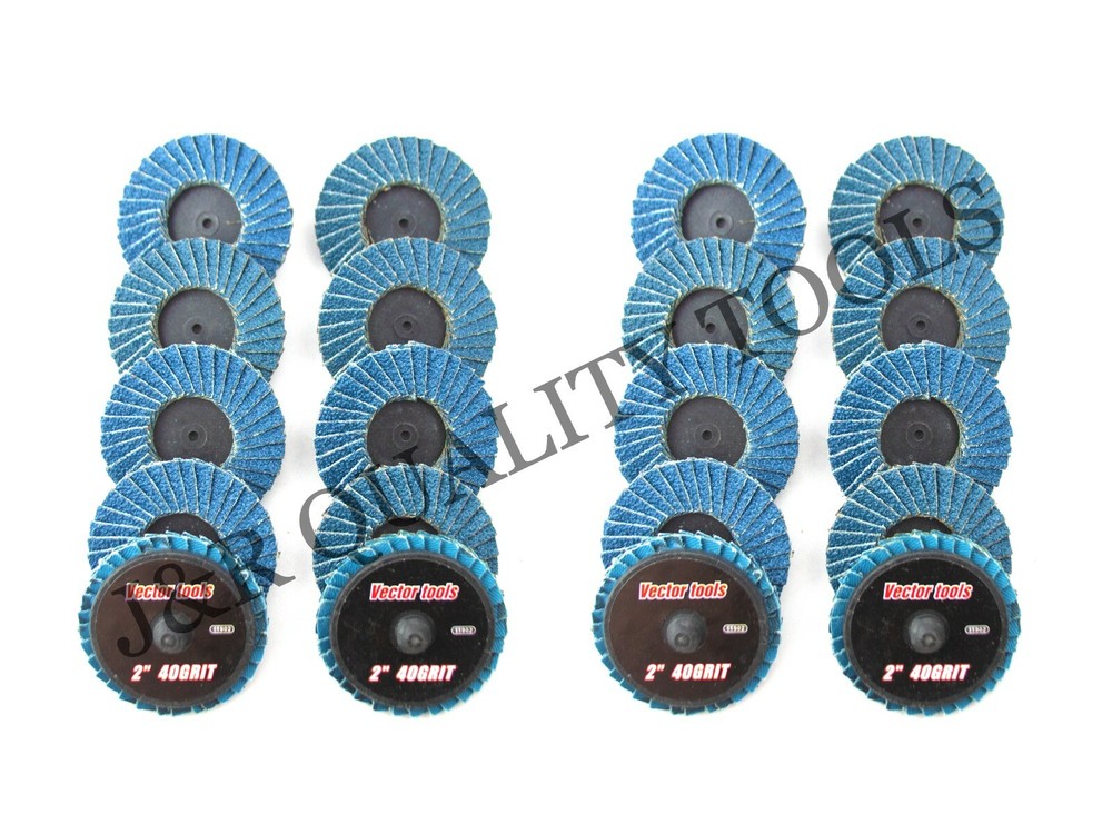 20 New VCT 2" Roll & Lock 40 Grit Flap Discs Grinding Sanding Wheels