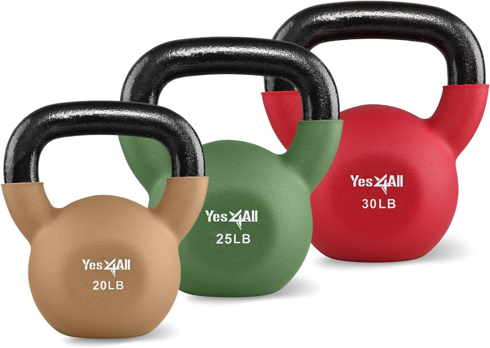 Adjustable Kettlebell Weight Sets 5-65lbs Neoprene Coated Cast Iron Multicolor