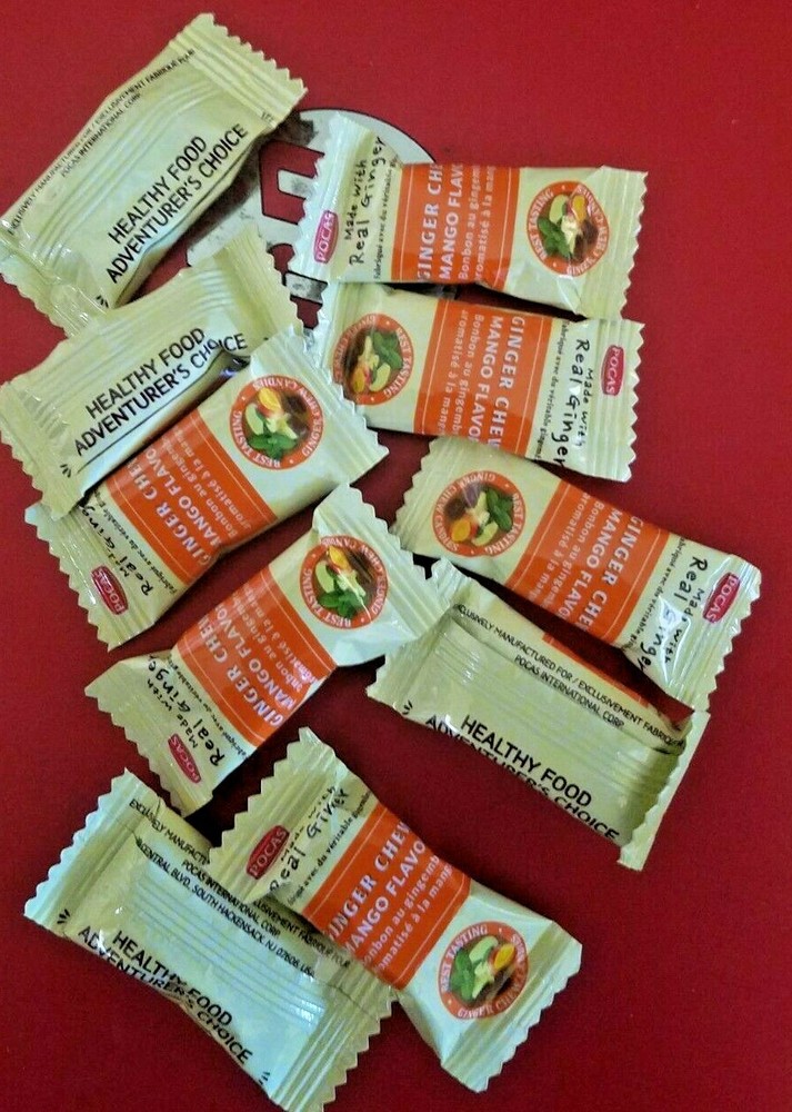 4 PACK DELICIOUS POCAS GINGER MANGO FLAVOR CHEW CANDY