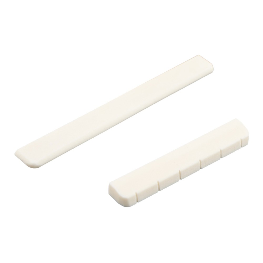 Natural Cattle Bone Nut Saddle Flat Pre Slotted 6 String for Classical Guitar
