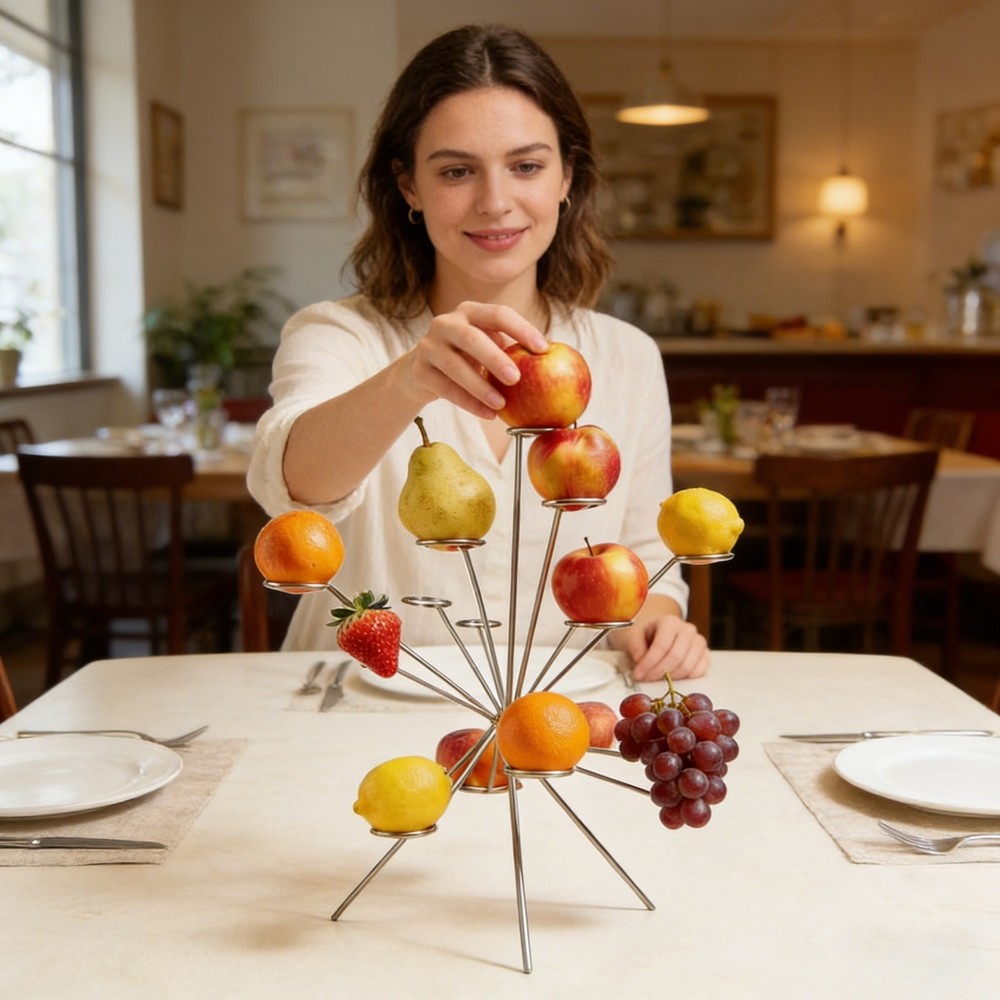 Exploding Fruit Bowl, Fireworks on the Dinner Table, Art Floating Fruit Display