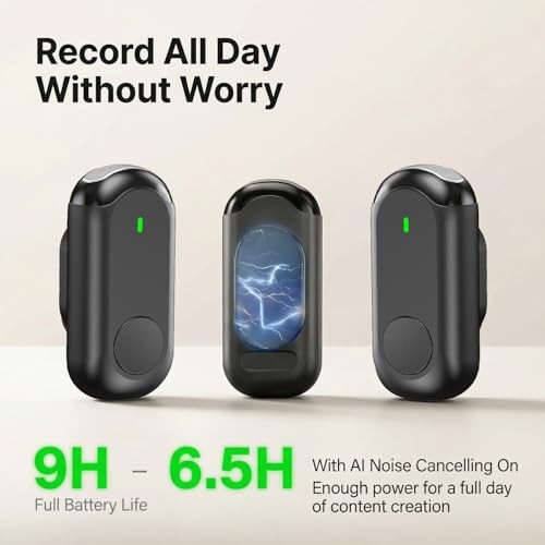 Wireless Mini Microphone for iPhone Android, Magnetic Mini Mic for Video