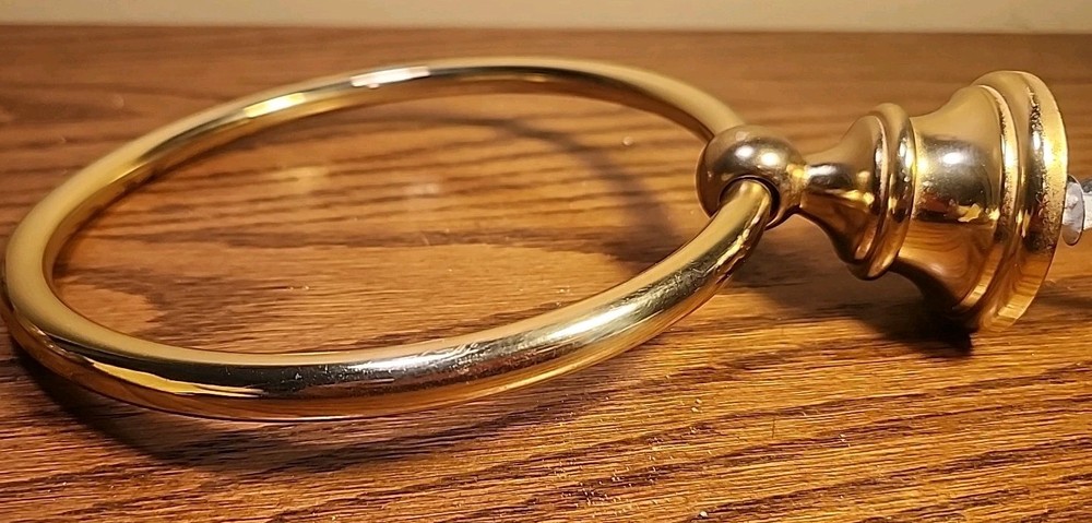 Polished Solid BRASS TOWEL RING 6" Diameter in EXCELLENT CONDITION