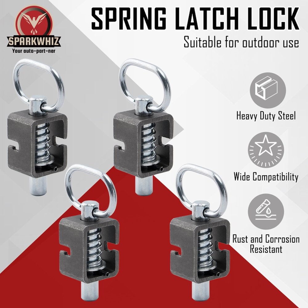 SPARKWHIZ 4Pack Spring Trailer Gate Weld-On Spring Latch Lock Assembly Universal