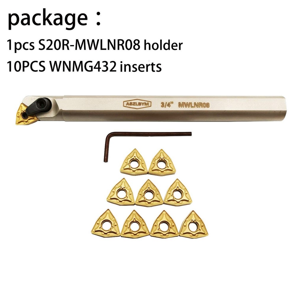 3/4" Internal Boring Bar Holder with TiN Coated CNC Inserts - Precision Tooling