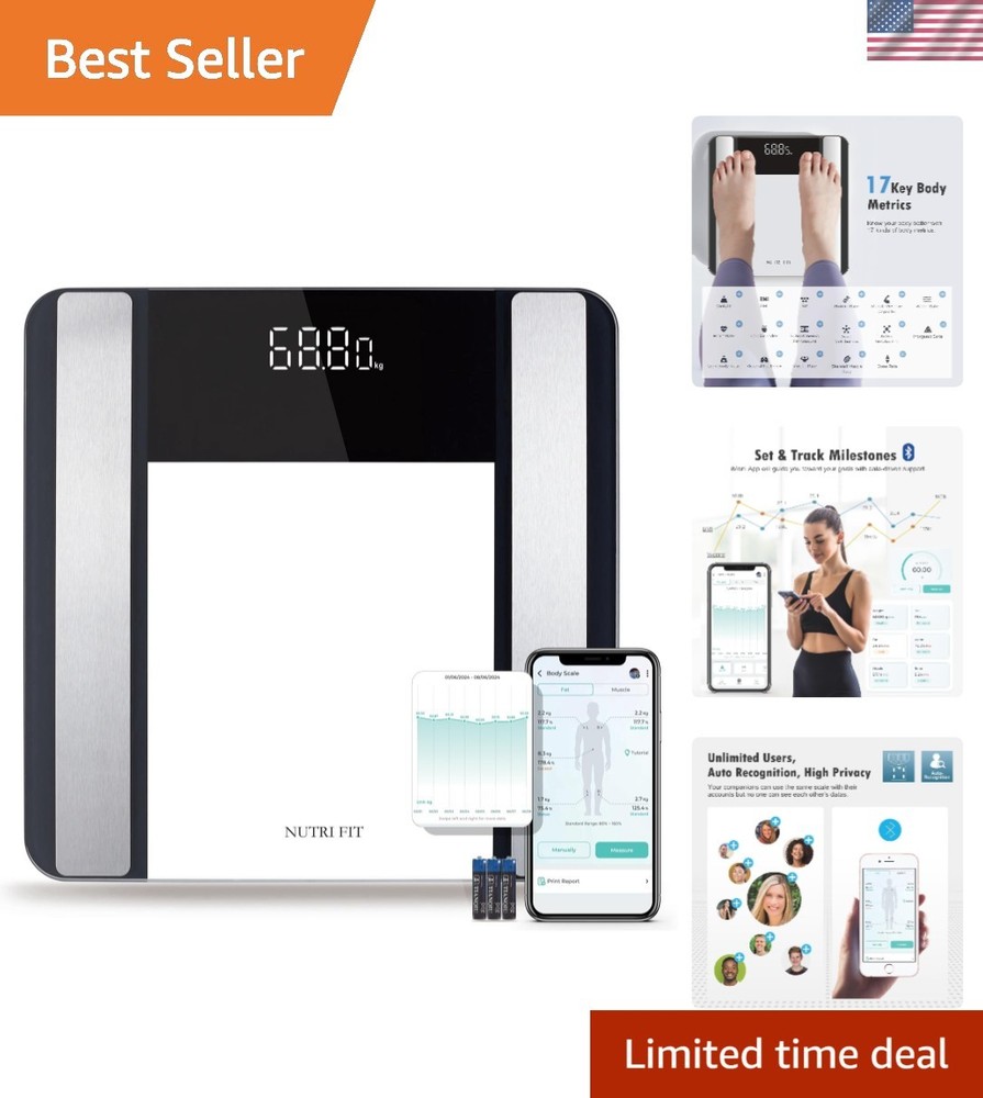 Smart Bluetooth Scale: 17 Metrics Body Composition Analyzer for Health Tracking