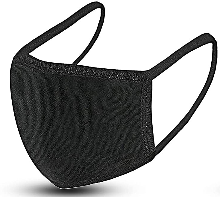 FACE MASK, BLACK COTTON 10 Pieces