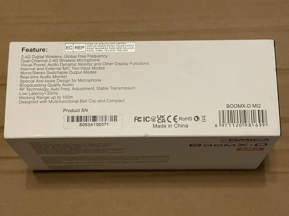 CoMica BOOMX-D MI2 Wireless Microphone System - Black