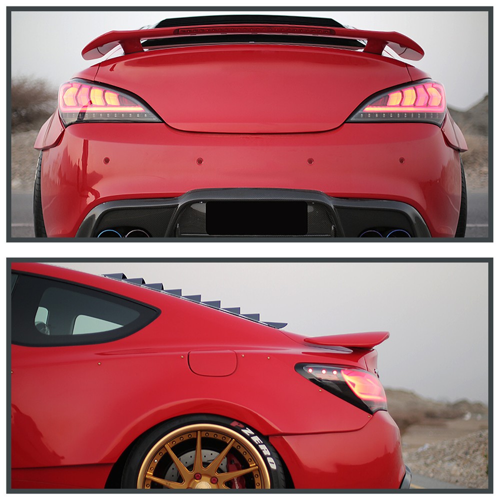 Jet Black Fits 2010-2016 Hyundai Genesis Coupe 2Dr LED Sequential Tail Lights