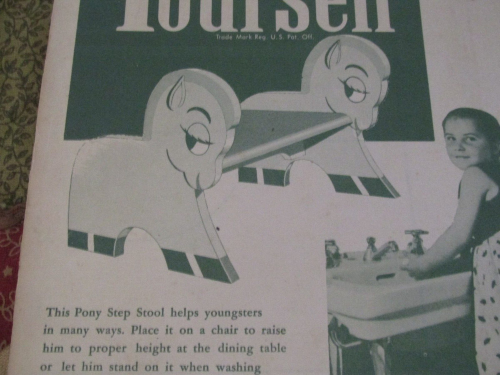 Easi-Bild Build It Yourself PATTERN COMPLETE NO. 353 Pony Step Stool