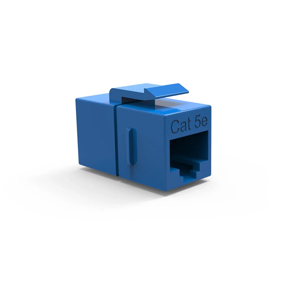 CAT5E Inline Coupler w/Keystone Latch Blue