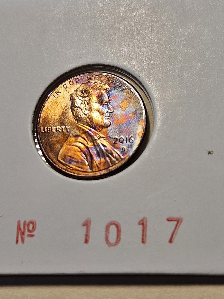 2016 D Lincoln Shield cent- Rainbow Toned- see pics