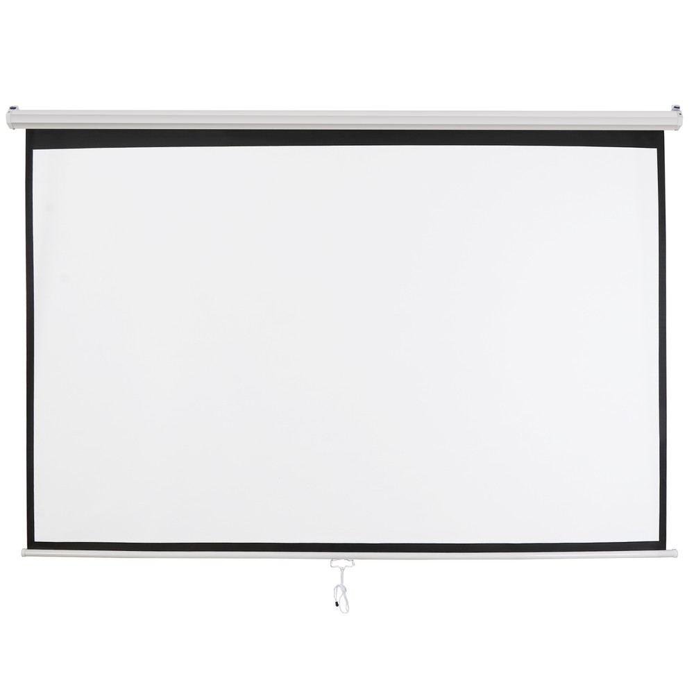 100" Projector Screen Manual Pull-down 16:10 Hd Projection Screen Home Office