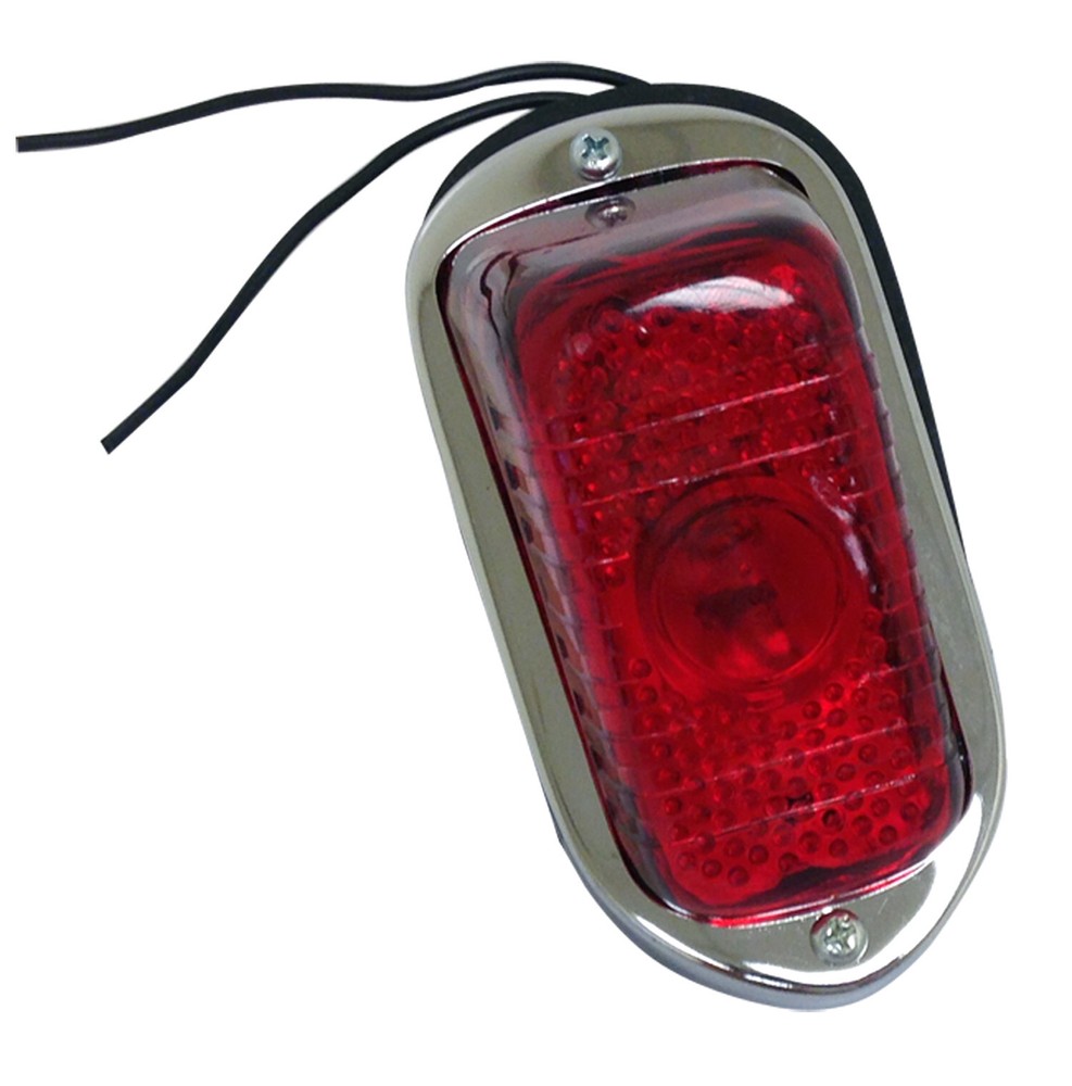 Custom Universal Motorcycle Stop & Tail Light 6V Chrome Flush Mount EP-1