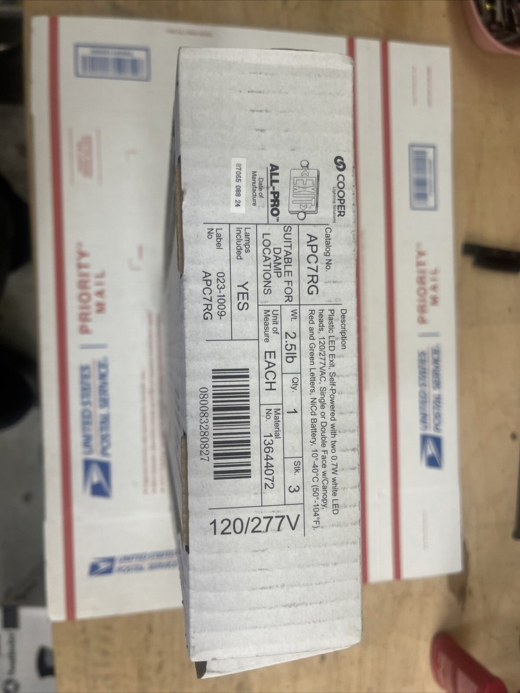 NEW- APLX7RG ALL-PRO EXIT/EMERGENCY Combo LED EXIT SIGN - RED & GREEN LETTERING