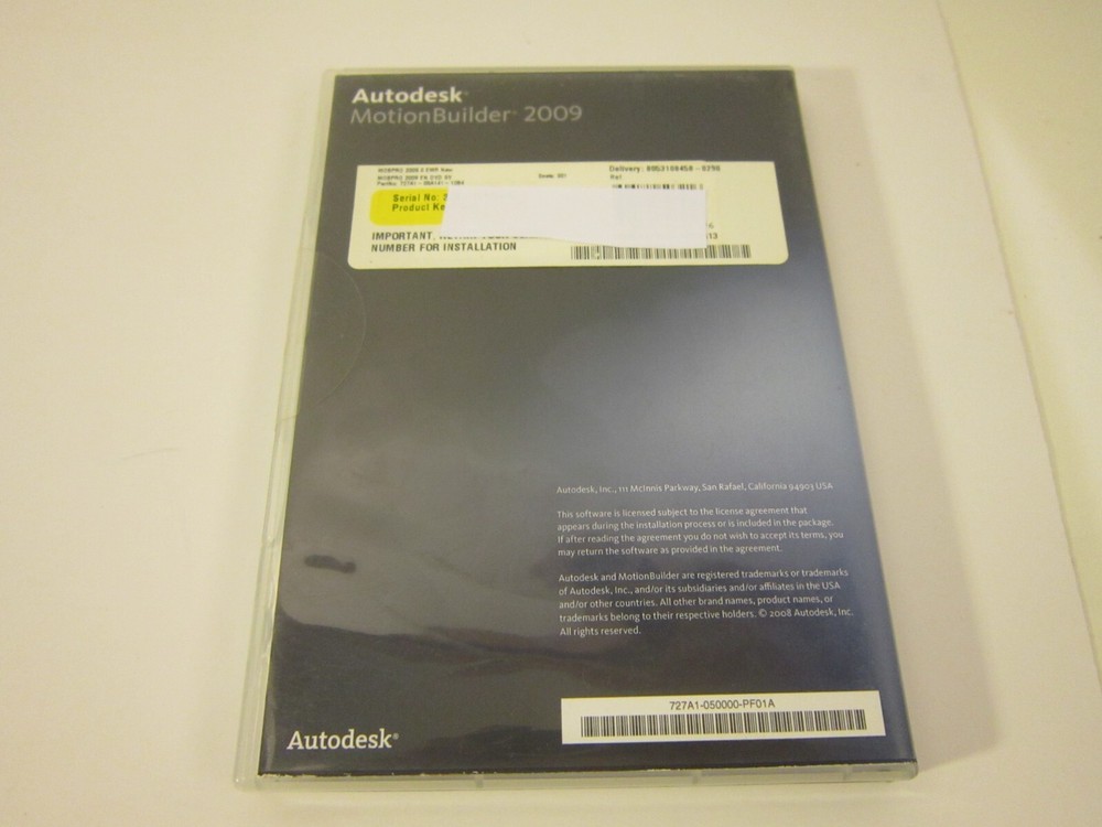NEW Autodesk Motion Builder W/SERIAL NO. 2009 Student Version (PC DVD, 2009)#BR