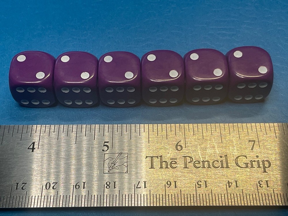 ——6——-PURPLE ROUNDED CORNER DICE ————P—6