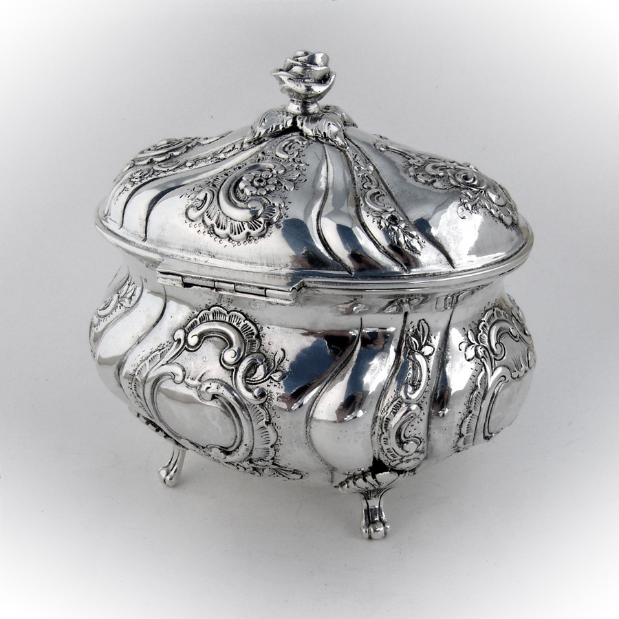 Ornate Box 830 Silver Swedish Import Marks 1890s No Mono
