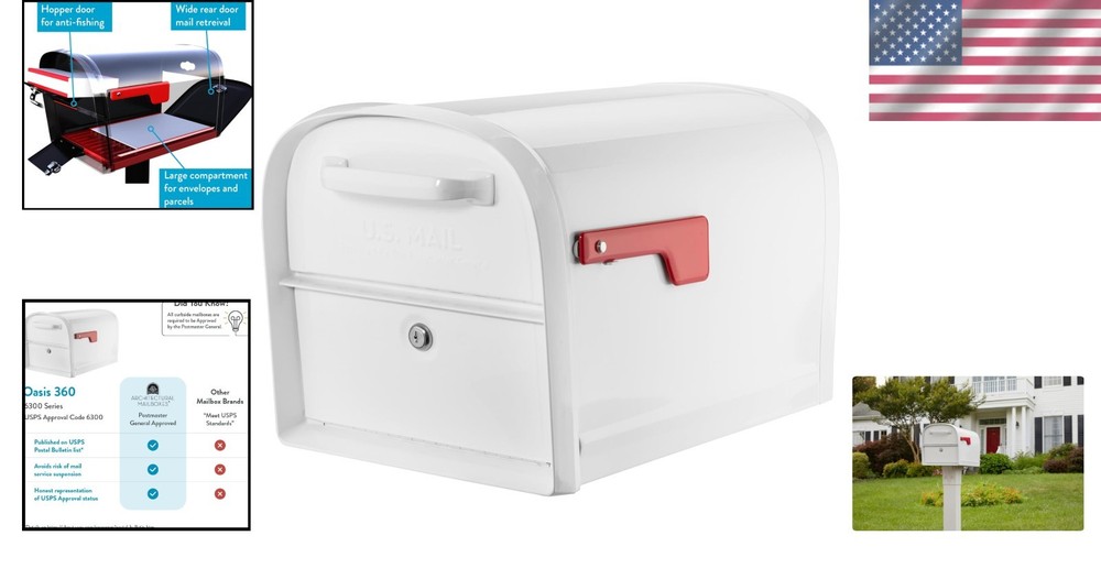 Heavy Duty Galvanized Steel Mailbox - White
