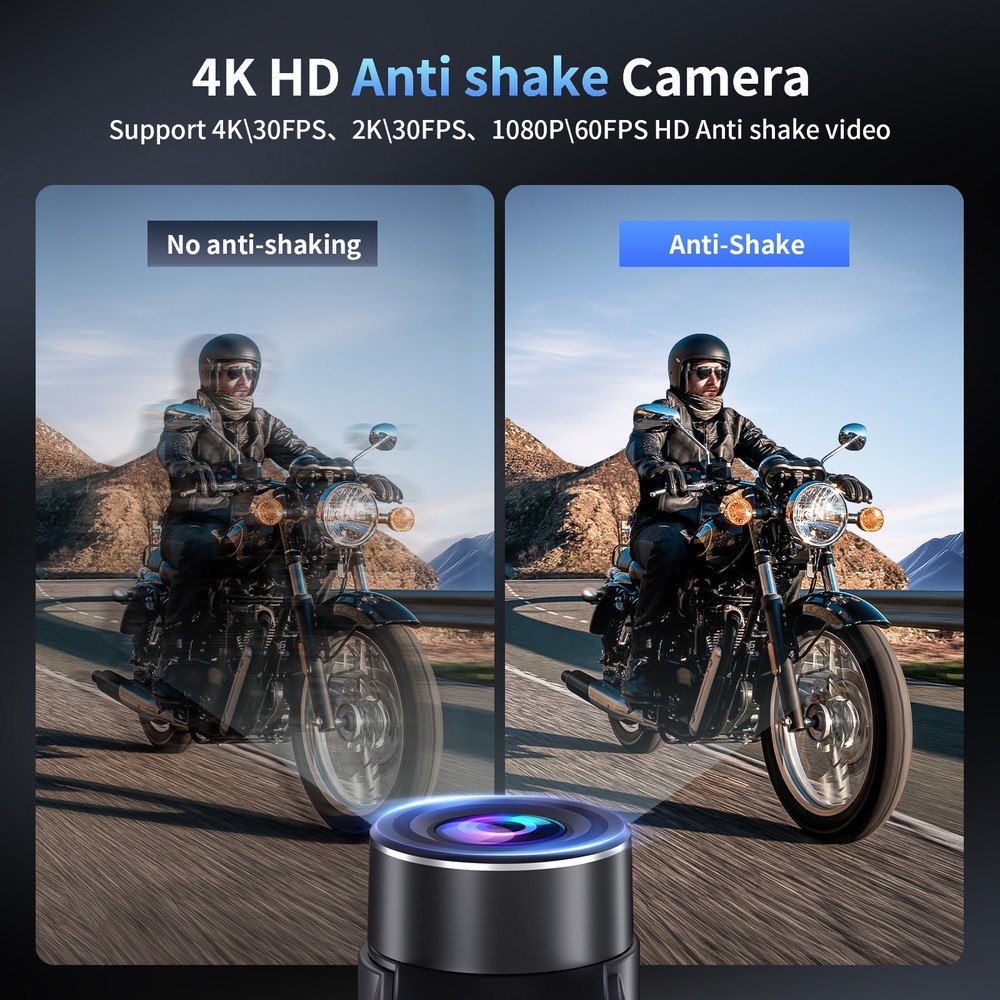 FX 60C Motorcycle helmet Bluetooth Camera Intercom 10Way Music Share 4K Dash Cam