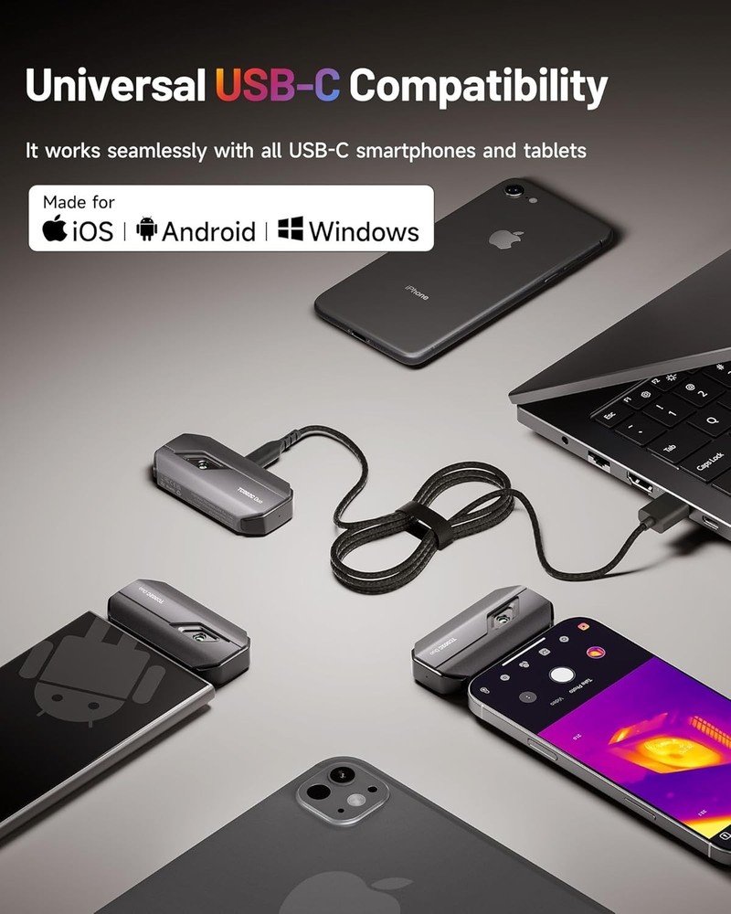 TC002C Duo Thermal Camera, Compatible with Any USB-C iPhone, iPad & Android Devi