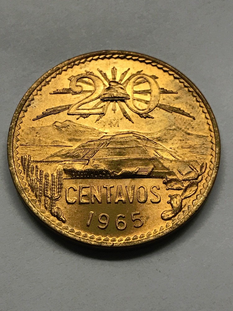 1965 Mexico 20 Centavos BU #25