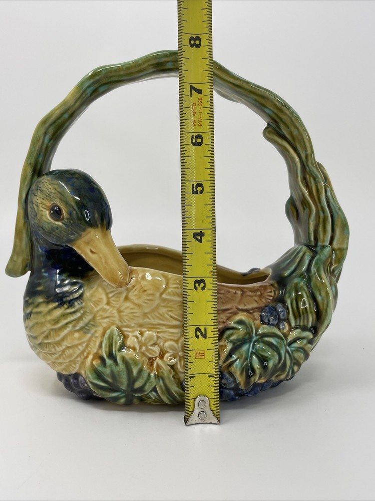 Mallard Duck Planter Basket Formalities By Baum Bros, Ceramic Bird Planter