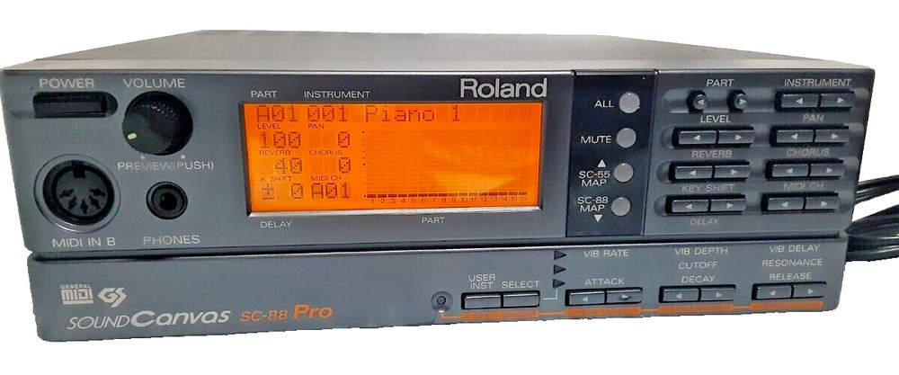 Roland SC-88 Pro Sound Canvas DTM GS Module MIDI Interface USB Equalizer 1996