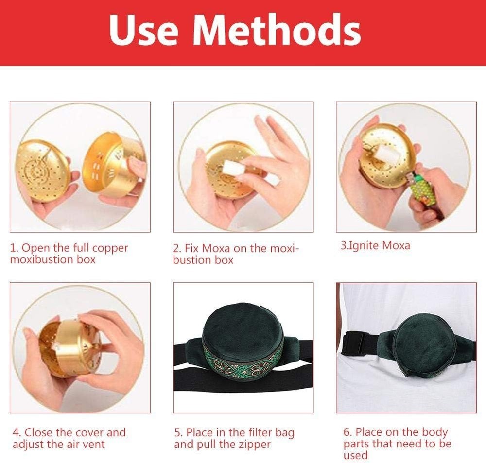Zetiling Smokeless Moxibustion Box, Portable Moxa Box Three Layer Filter Design