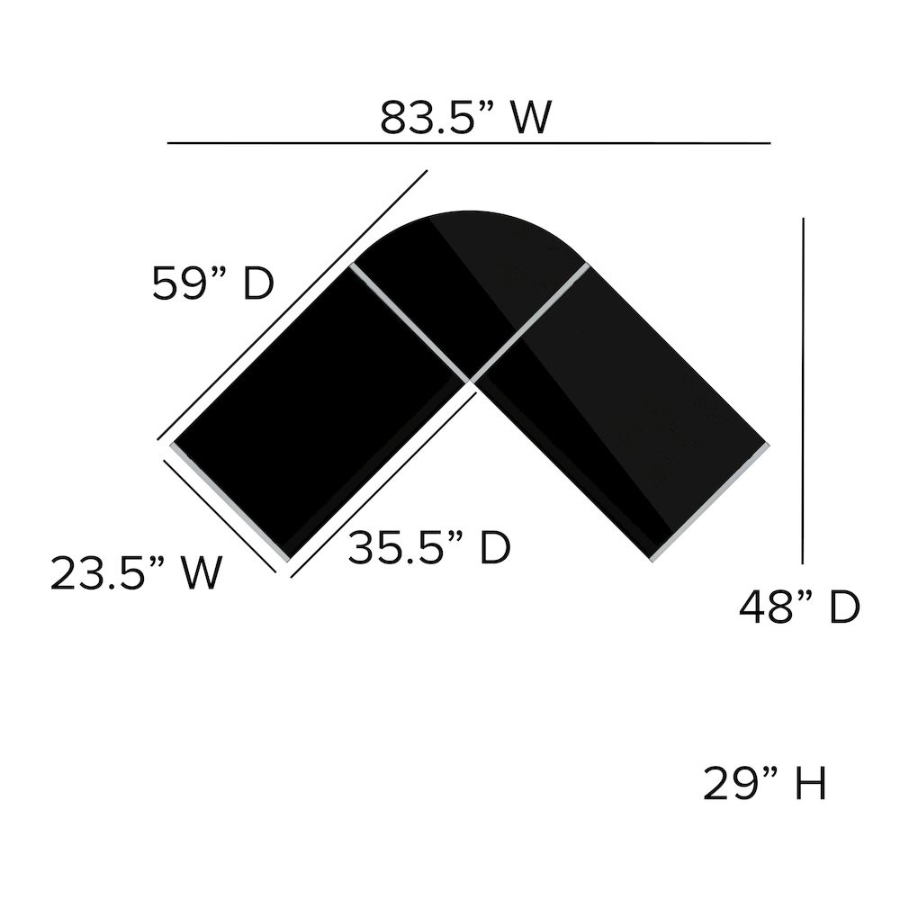 L-Shaped Desk 83.5" Computer Corner Desk, Black