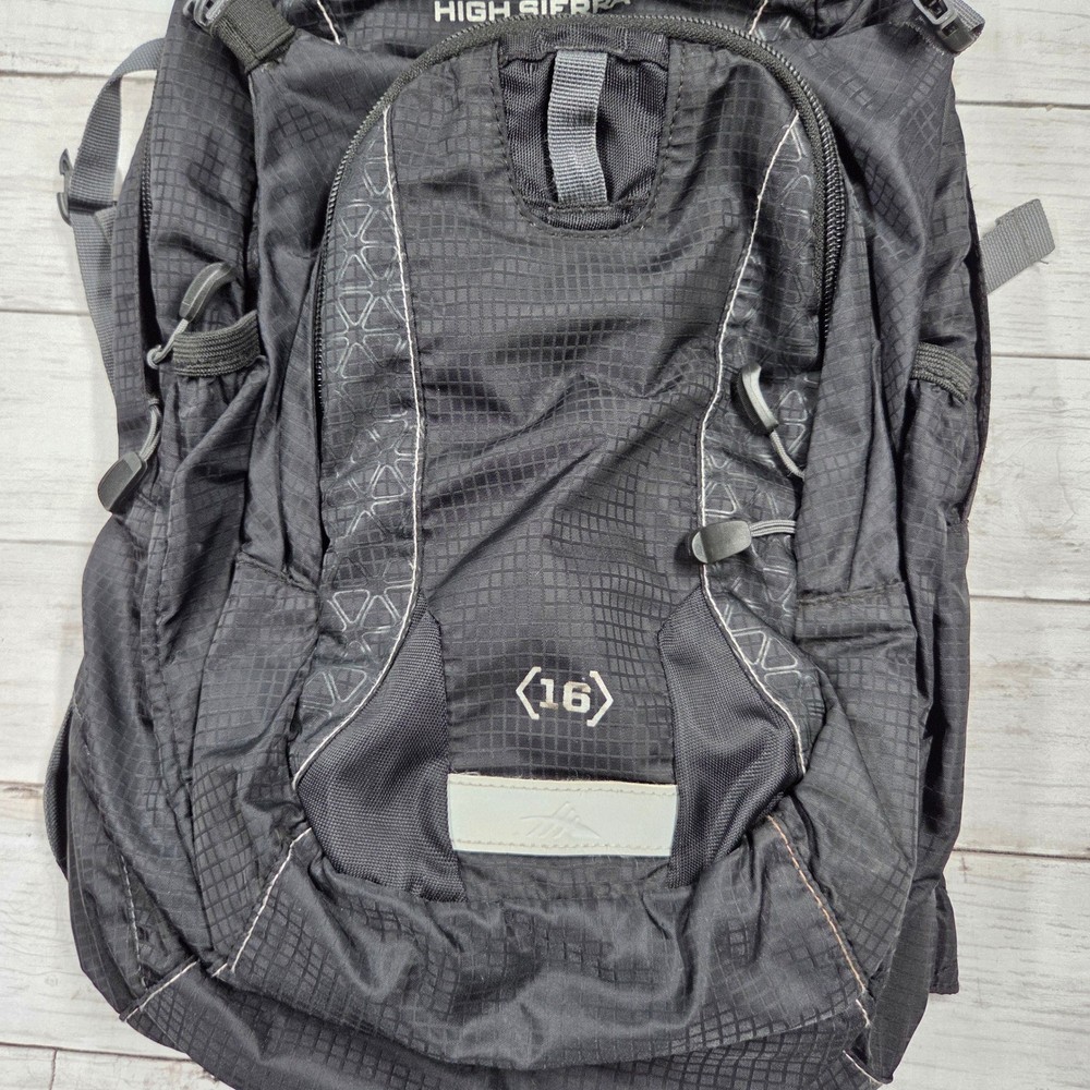 High Sierra Backpack Black 16L Hydration Ready Ripstop Hiking Daypack