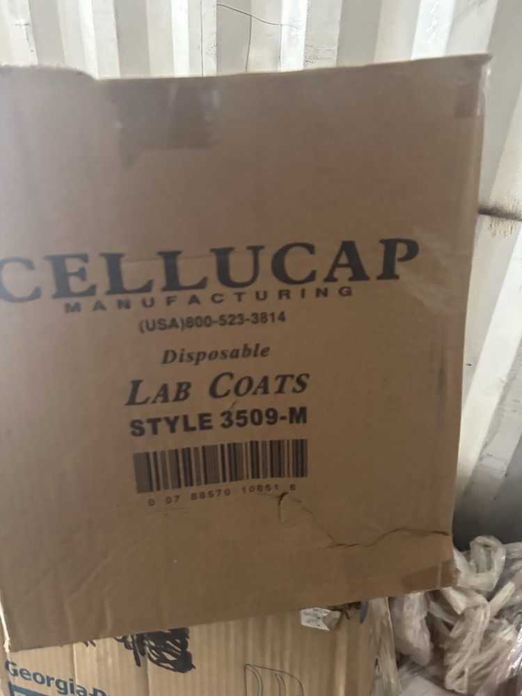 CELLUCAP 3509M Lab Coat,White,Snaps,M,PK25