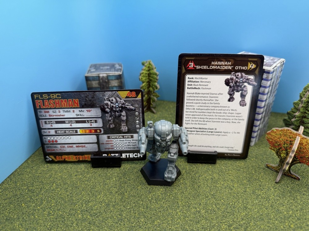 Battletech Flashman Mech Miniature with Alpha Strike And Pilot Cards Catalyst