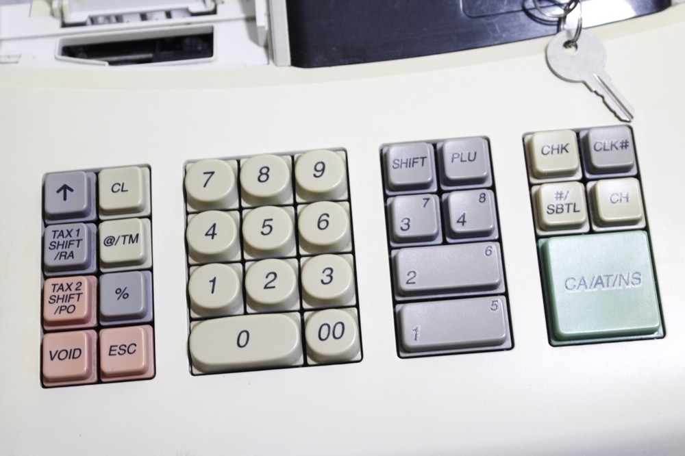 Sharp XE-A102 Electronic Cash Register With Keys *AS IS* Shows L0000000 Error
