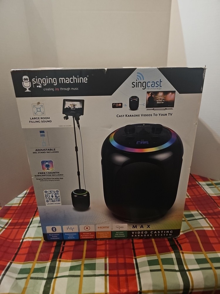 Singing Machine Sing Cast Max, White VIDEO CASTING KARAOKE SYSTEM NEW