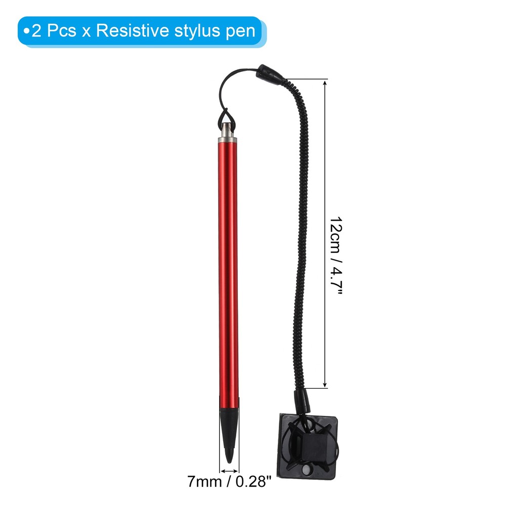 2pcs Resistive Touch Screens Pen Spring Resistive Pen, Red