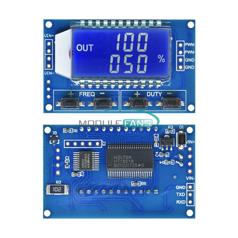 Signal Generator PWM Pulse Frequency Duty Cycle Adjustable Module LCD Display-.